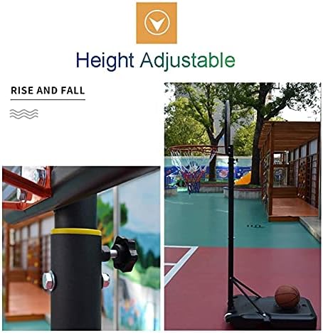Sistema de backboard de altura ajustável ao ar livre Sistema de basquete portátil Sistema de rede de basquete sobre rodas ideal para crianças jovens jogando treinamento
