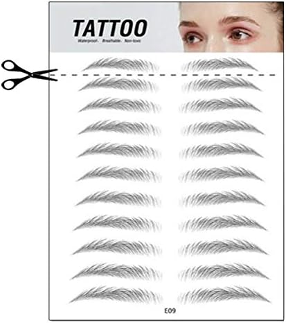 IAYOKOCC 4D Tatuagens de sobrancelha à prova d'água do tipo Hair, imitando adesivos de sobrancelha de tatuagem natural ecológica