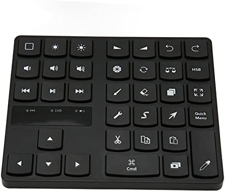 Teclado de desenho mini zyiini, 35 teclas com um teclado sem fio ergonômico para procriar artistas digitais de teclado, teclado para desenhar um tablet gráfico de atalho