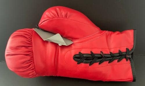 Floyd Mayweather assinou a luva de boxe de couro vermelho wit879140 - luvas de boxe autografadas