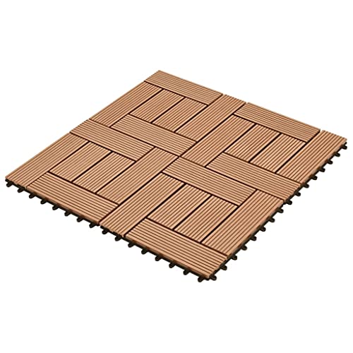 Nusgear Brown 11 PCs 11,8 x11,8 Tiles de decks wpc 11 ft², material: composto de plástico de madeira -550