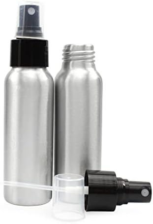 Cornucopia 2 onças de alumínio Fine Mist Spray Garrafas; Mini garrafas de atomizador de metal vazias, 2,75 onças
