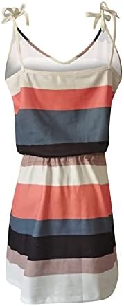 Vestidos de verão para mulheres Mini vestidos casuais de tie-dye com bolsos de alça de cabine de tração de tração de praia