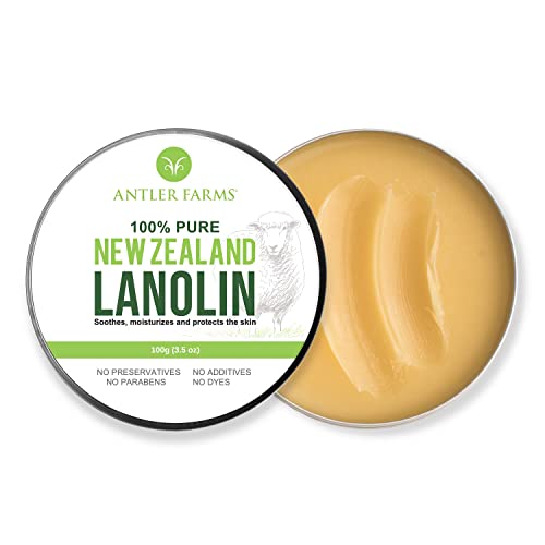 Antler Farms - pura da Nova Zelândia Lanolin, 100g, hidratante da pele e protetora, bálsamo refinado da USP