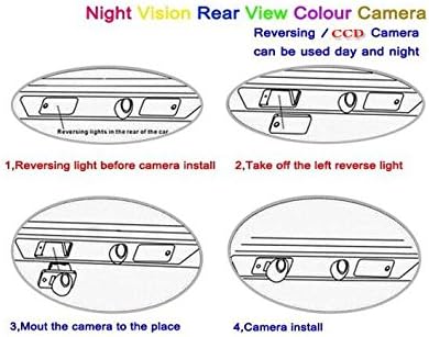 Reverse de backup de câmera/câmera de estacionamento/hd ccd rca ntst pal/placa lâmpada lâmpada para mazda 2 de hatchback 2007