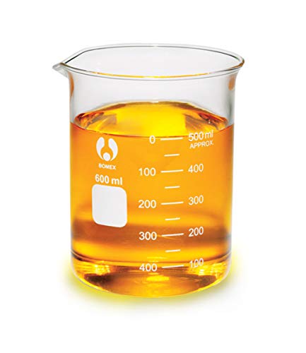American Educational Clear Borossilicate Glass Bomex Griffin Beaker, Capacidade de 600 mililitro
