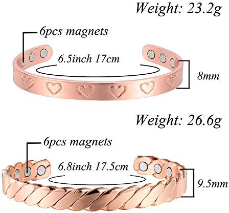 Pulseira de cobre magnética MagEnergy para mulheres Presentes de jóias ajustáveis ​​para o amor mamãe