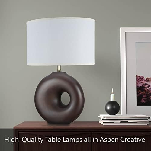 Aspen Creative 40194-11a, lâmpada de mesa de tubo de metal, acabamento de design vintage em bronze antigo, 18-1/2