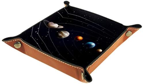 Planetas espaciais Planets Universo Bandeja de bandeja de couro de cabeceira Placa de armazenamento de mesa de cabeceira