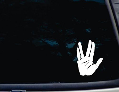 Live Long and Prosper - 3 3/4 x 5 Decalque de vinil corte de vinil para janelas, carros, caminhões, caixas de ferramentas, laptops, MacBook - praticamente qualquer Graphix de Barefoot Surface e Superfície lisa. Made & Ships dos EUA!