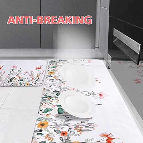 ASPMIZ Anti -fadiga de fadiga de tapetes de cozinha para piso, tapete de tapete de cozinha floral da primavera, tapetes de