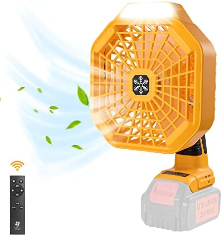 Flagpower de camping portátil ventilador sem fio fã compatível com o dewalt 14.4-20V Bateria de íons de lítio fã industrial