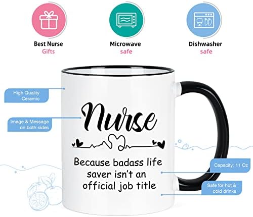 YHRJWN - Presentes de apreciação de enfermagem, enfermeira engraçada Carrena de café oficial de trabalho, presentes de enfermagem