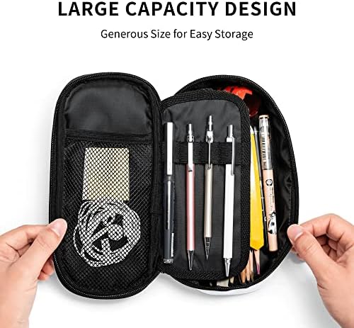Caixa de lápis de anime Caixa de lápis de poliéster de grande capacidade com zíper caixa de bolsa portátil armazenamento de bolsa