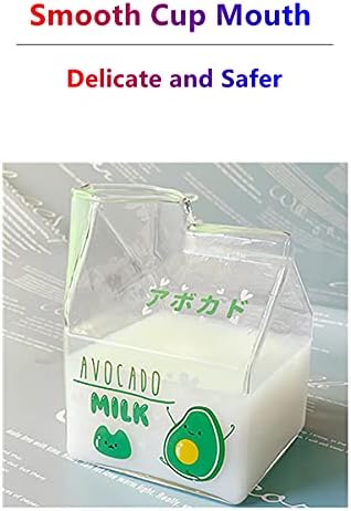 Caixa de leite de vidro de borohoka, xícaras de leite kawaii, xícaras de café de vidro mais grosso, caneca quadrada