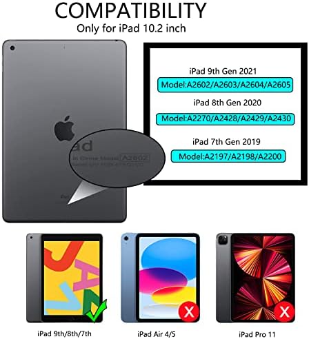 XKLADZ PARA IPAD CASO DE 9ª GERAÇÃO 2021, IPAD 8th Gen Case 2020, iPad 7th Gen Case 2019, iPad 10,2 polegadas de proteção com