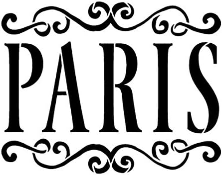 Paris Stêncil por Studior12 | Rolls vintage Arte da palavra francesa - Modelo Mylar reutilizável | Pintura, giz, mídia