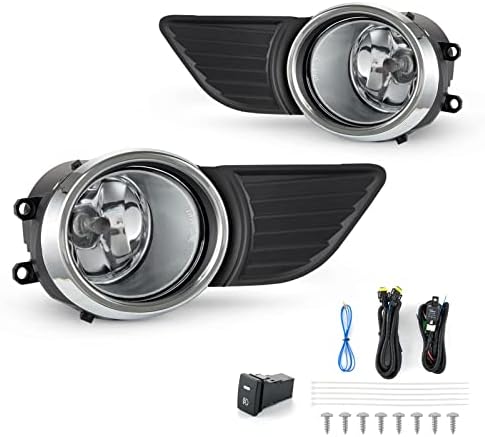 Wezemlight Driving Fog Light Conjunto para 2011-2017 Toyota Sienna com lâmpadas de halogênio da moldura cromada e kit de fiação