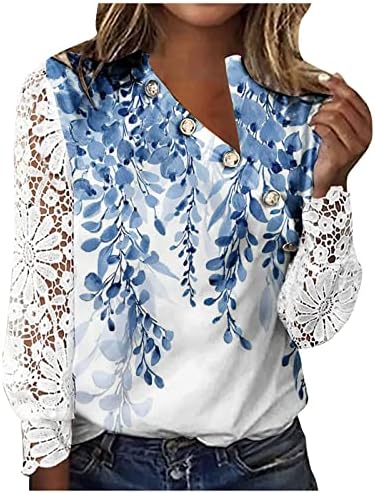 Mulheres Tees Tops Casual Casual Casual BOHO Camisetas Florais Summer Moda Lace Hollo