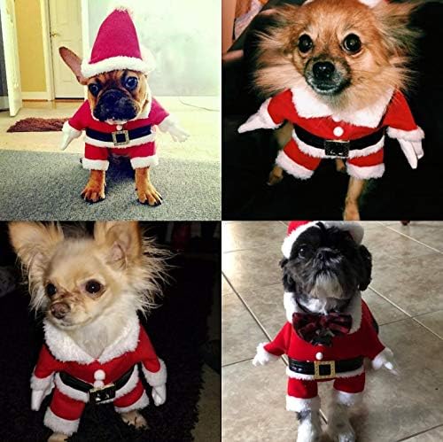 Trajes de Natal de Delifur Dog com Hat Dog Papai Noel Dog Costume de Natal para cachorrinho de gato de cachorro pequeno