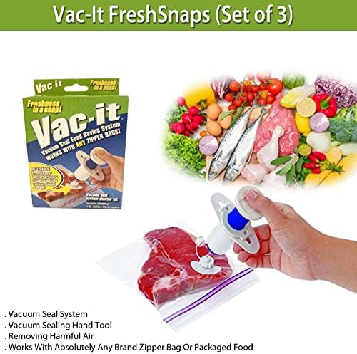 Vac-its Freshsnaps Sacos de armazenamento de alimentos Ferramenta de vedação a vácuo