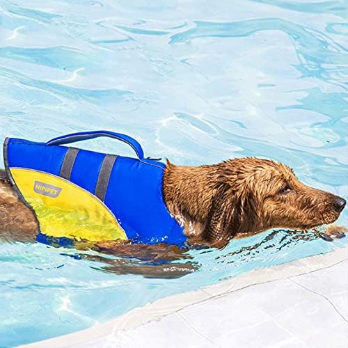 FOERN Sports Style Dog Swimmings, jaqueta de wakeboard de cachorro com maçaneta para nadar e cachorro ajustável, azul, m