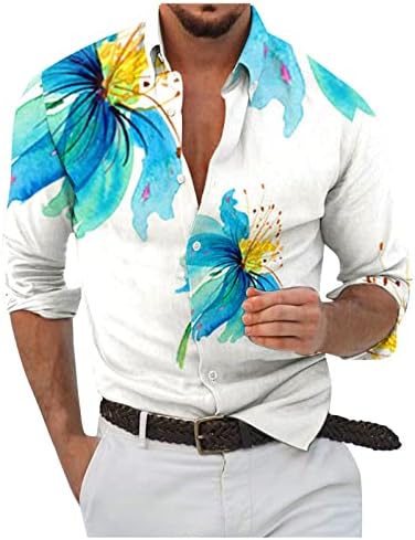 Camisa de trabalho para homens, designer Spring Summer Summer Masculino Casual 3D Halloween Impressão Hawaii Blouse Shirts de