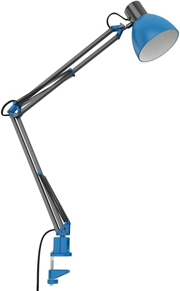 Led de cabeceira de cabeceira e27 clássico clássico clássico clipe clech swing comprido braço lâmpada de mesa metal ABS Energia