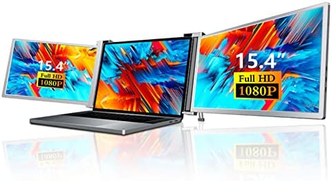 15.4 Extender da tela do laptop | Full HD IPS 1080P Triple Portable Monitor | Extensor do monitor duplo | Compatível