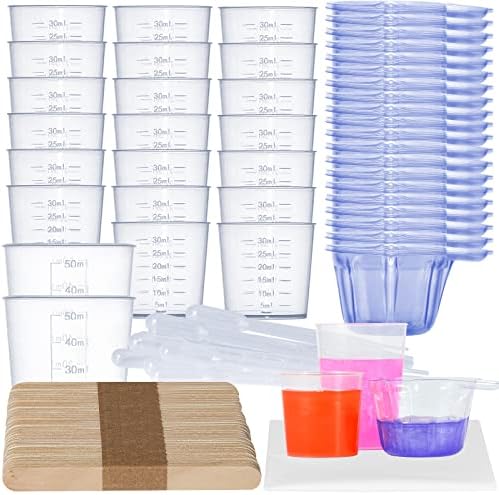 Kisrel 284pcs kit de copos de mistura de resina epóxi, suprimentos de resina com xícaras de mistura de plástico de