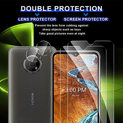 Ogrish [2+2 pacote] Protetor de tela de vidro temperado para Nokia G300 5G - e Lens de câmera Protetor - Anti -Fingerprint,