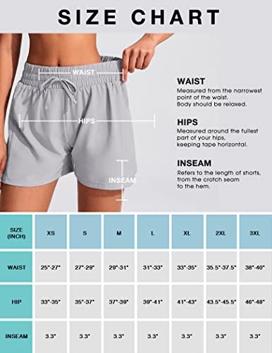 Coorun Women's Athletic Scort Shorts High Without Gym Exercício de bolso de roupas esportivas rapidamente seca seca