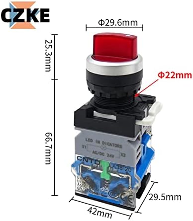 Xuefu LA38 LED seletor Push Botão interruptor rotativo 2 3 Posição Light Lock Self 1Nonc Illuminated Silver Contact 22mm