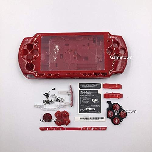 Novo substituto Sony PSP 2000 Console Tampa de casca de alojamento completo com botões Conjunto -red.