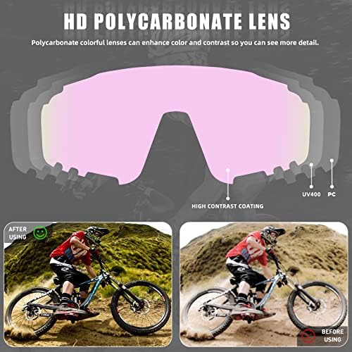 Copos de bicicleta de bicicleta de ciclismo polarizados kapvoe homens homens 3 lentes lentes mtb copos de bicicleta de bicicleta