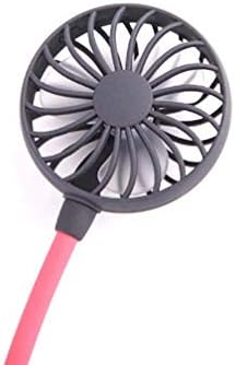 Soimiss Fan Portable Colar Womens Colar Rotatable portátil Fan Mini Hand Fan Grátis Fan pessoal Norte de pescoço Cooler com USB recarregável para esportes ao ar livre Office Indoor Woman Black Colar Desk Fan Fan