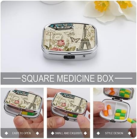 Caixa de comprimidos Flores do carro Eiffel Tower em forma de medicamento Caixa de comprimido portátil portátil Pillbox Vitamina
