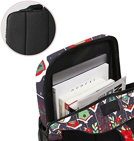 VBFOFBV Mackpack de viagem, mochila laptop para homens, mochila de moda, bouquet de ninho de pássaro de desenho animado de Natal
