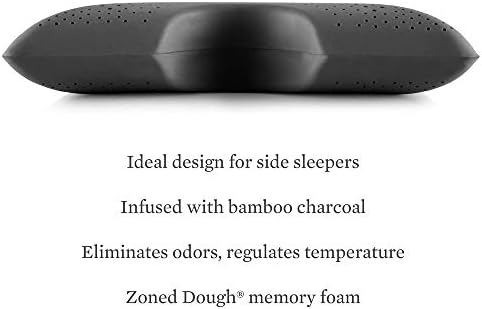 Malouf Z ombro Zoneado Memória de Memória de Memória Pillow - Bambu Charcoal Infuse