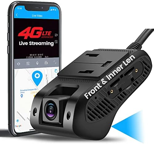 Vídeo ao vivo e monitor remoto 24h, Jimi JC400P 4G e WiFi Doun Dash Cam Front and Inside Cam para carros 1080p Câmera de