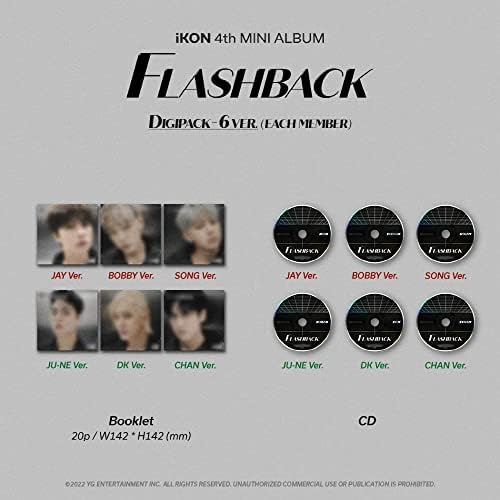 Yg ent. Ikon - 4º mini álbum Flashback Digipack ver. Conjunto de fotocards extras de CD+, 180 x 245 x 17 mm