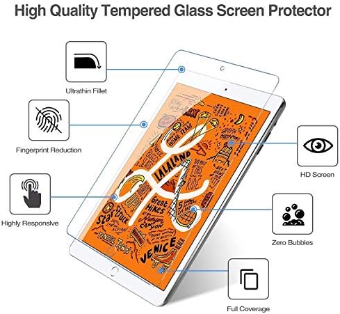 Procase iPad Mini 5 2019 Pacote de estojo inteligente slim com 2 pacote iPad mini 5 2019 / mini 4 2015 Protetores de tela de vidro