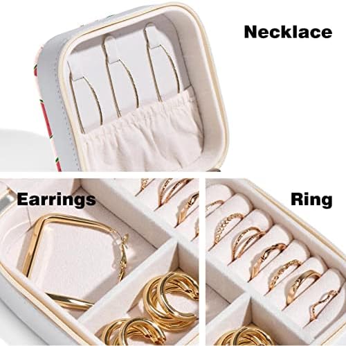 Caixa de jóias de couro PU de oryuekan, jóias portáteis de viagem para anel, pendente, brinco, colar, caixa de armazenamento