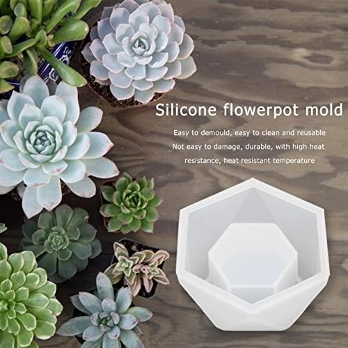 Dywhty reutilizável Flowerpot epóxi silicone 3D Molde