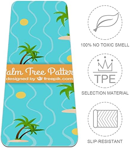 Mat de ioga extra grosso de 6 mm, padrão de palmeira impressão imprimida ecológica TPE TECRESS MATS PILATES MAT COM