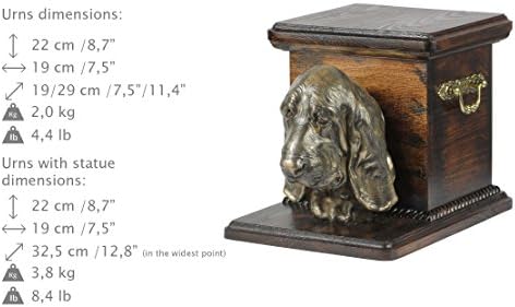 Basset Hound, Memorial, Urn for Dog's Ashes, com estátua de cachorro, Artdog