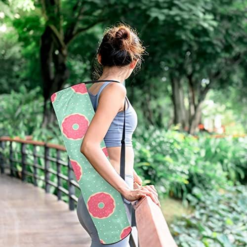 Ratgdn Yoga Mat Bag, Donuts Padrão Exercício de ioga transportadora de tape
