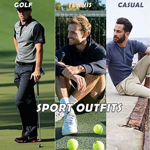Camisas de pólo de manga longa de coorun masculino UPF 50+ Golf Golf Lightweight Wicking Performance Contraste Camisetas coloridas