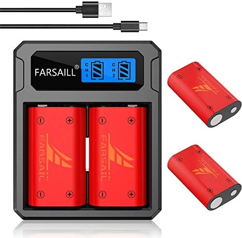 Baterias Xbox One, Bateria de controlador recarregável Xbox One da Farsail 4-Pack One com carregador LCD Display Xbox