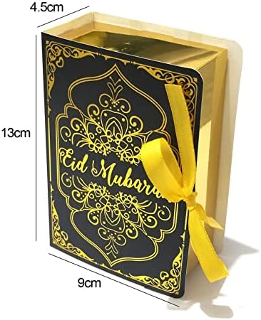 Kuyyfds eid Mubarak Boxes Ramadan Candy Box Eid Presente Caixa de embalagem Eid Party Decoração